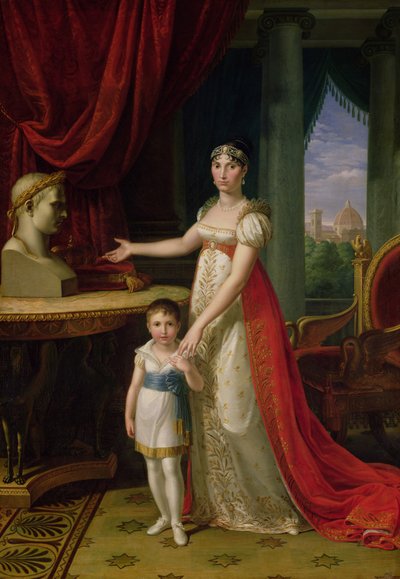 Elisa Bonaparte Grand Duchess of Tuscany and her Daughter Napoleone-Elisa by Pietro Benvenuti